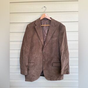 LANDS END brown corduroy blazer men’s sport coat jacket fall sz 44 L like new